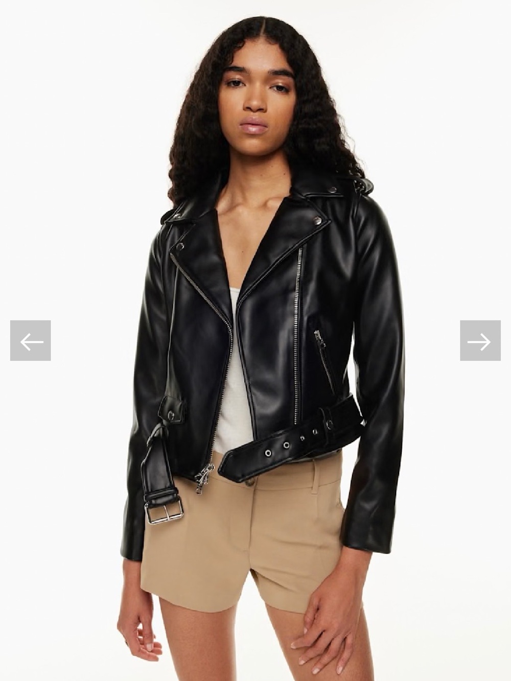 Wilfred Black Faux Leather Moto Jacket